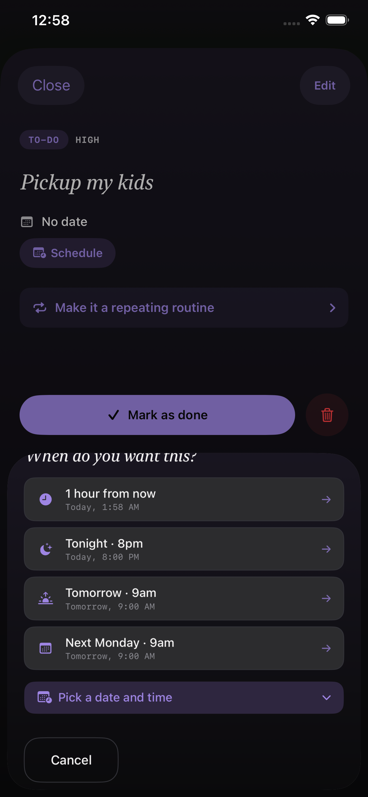 LifePathz scheduling screen